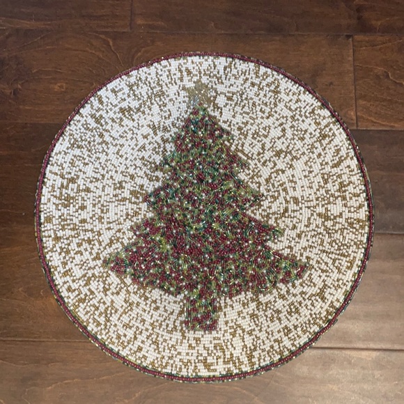 Tahari Dining Nwt Tahari Home Beaded Charger Christmas Tree Holiday